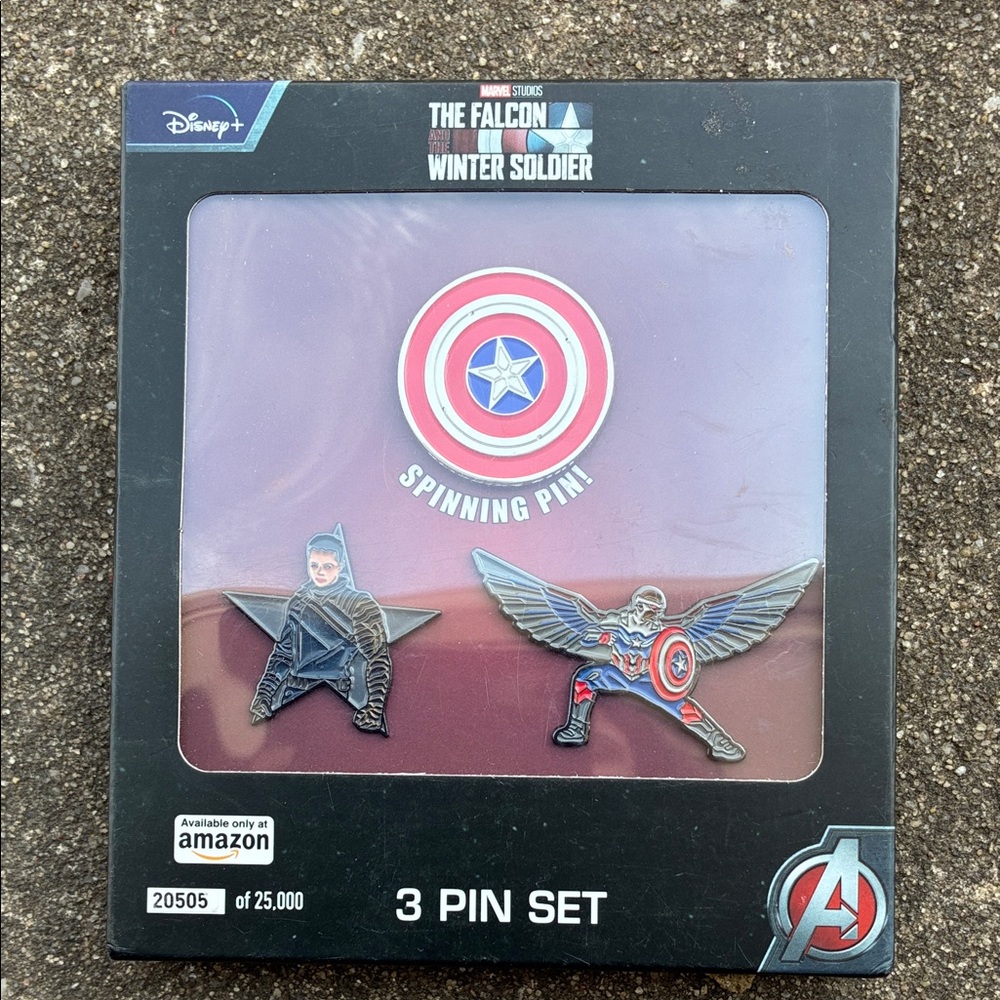 Marvel Falcon and Winter Soldier Pin Set with Red and Blue Accents